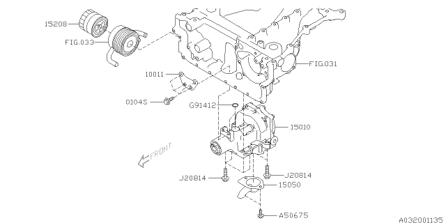 2013 Subaru Tribeca Oil Pump & Filter Diagram