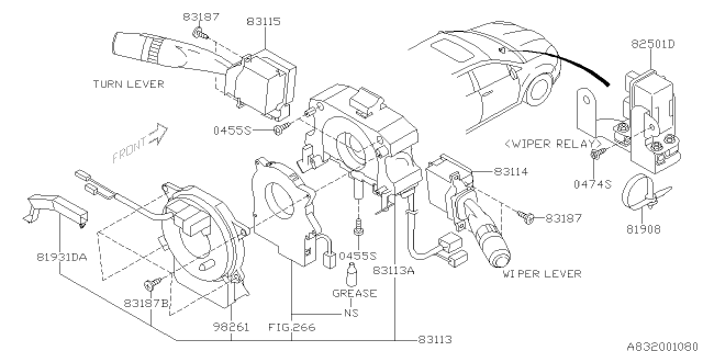 2010 Subaru Tribeca Switch - Combination Diagram