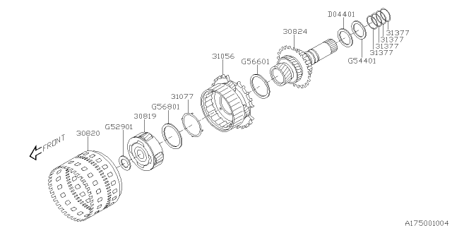 2012 Subaru Tribeca Mid & Rear Planetary Diagram