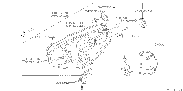 2008 Subaru Tribeca Head Lamp Diagram 1