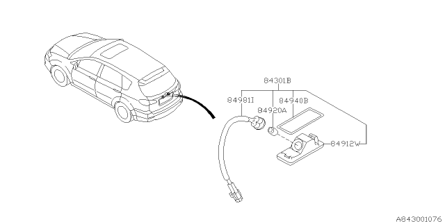 2010 Subaru Tribeca Packing License Lamp Diagram for 84940XA090