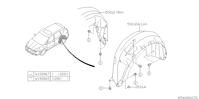 2008 Subaru Tribeca Mudguard Diagram 2