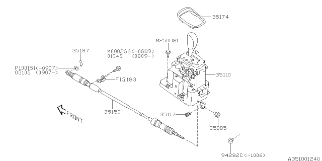 2013 Subaru Tribeca Selector System Diagram 1