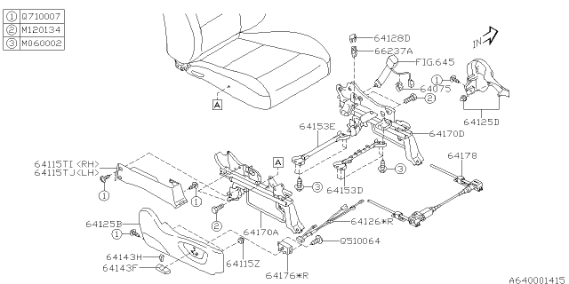 2010 Subaru Tribeca Knob (Power Rec) Diagram for 64143AE00AEU