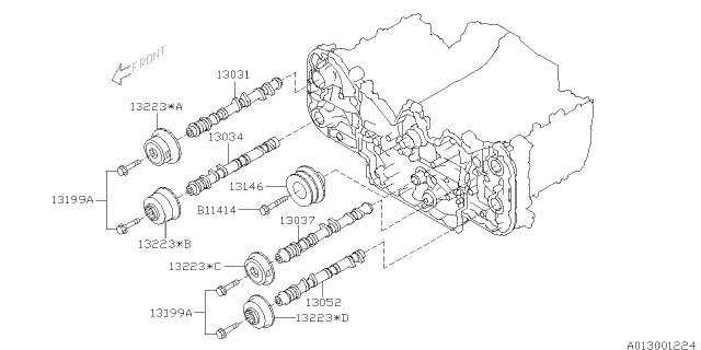 2013 Subaru Tribeca Camshaft & Timing Belt Diagram 1