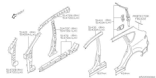 2014 Subaru Tribeca Side Panel Diagram 3