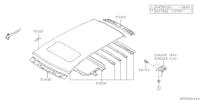 2007 Subaru Tribeca Body Panel Diagram 8