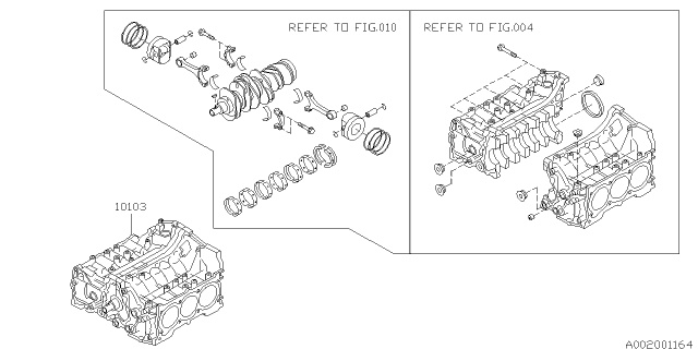 2009 Subaru Tribeca Short Block Engine Assembly Diagram for 10103AB880