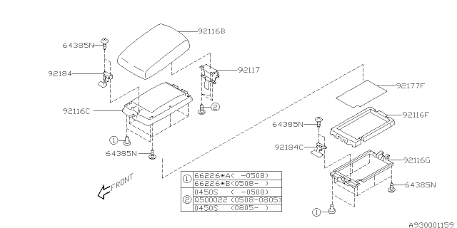 2010 Subaru Tribeca Console Box Diagram 1