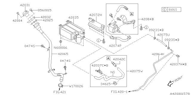 2013 Subaru Tribeca Valve Assembly Leak Check Diagram for 42084XA02A