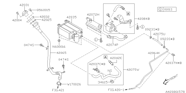 2013 Subaru Tribeca Clamp 10 Diagram for 42037AE14A