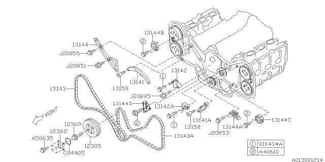 2008 Subaru Tribeca Camshaft & Timing Belt Diagram 3