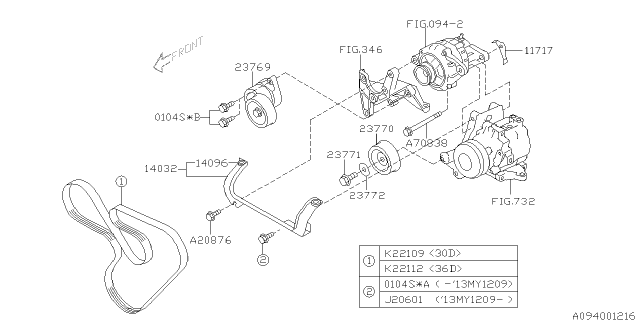 2013 Subaru Tribeca Cover PULLEY-IDLER Diagram for 23772AA000
