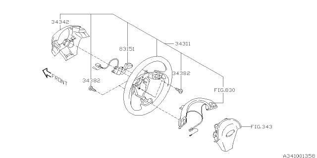 2009 Subaru Tribeca Steering Column Diagram 2