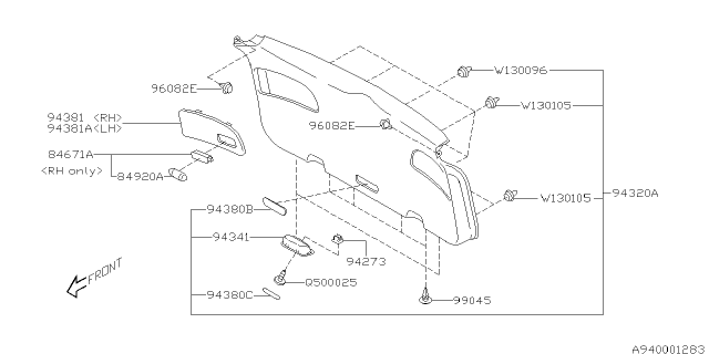 2006 Subaru Tribeca Inner Trim Diagram 2