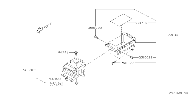 2012 Subaru Tribeca Console Box Diagram 2