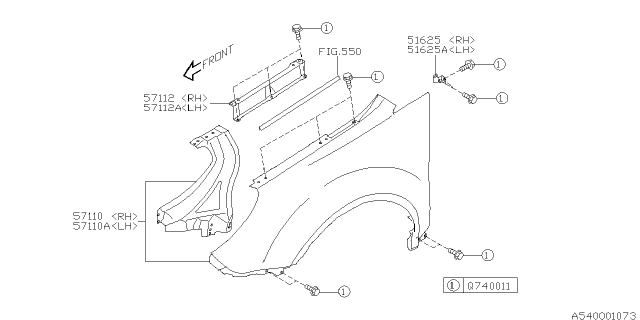 2007 Subaru Tribeca Fender Diagram 1