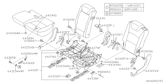 2012 Subaru Tribeca Rear Seat Diagram 3