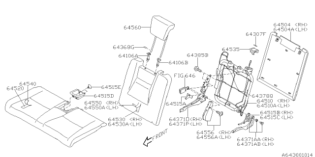 2011 Subaru Tribeca Rear Seat 3 Diagram 1