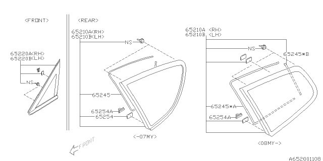 2014 Subaru Tribeca FASTENER Back Rest Quarter Diagram for 65254AE00A
