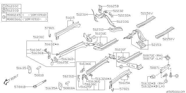 2007 Subaru Tribeca Body Panel Diagram 5