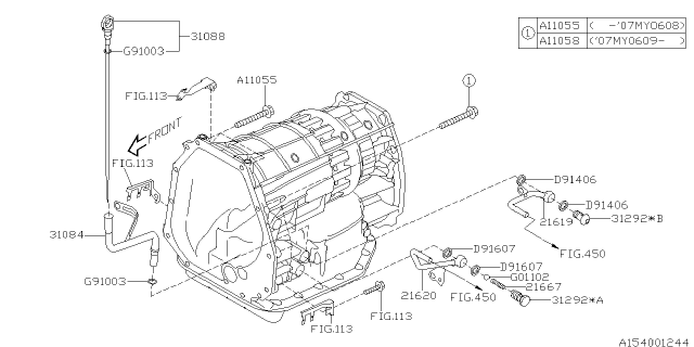2014 Subaru Tribeca Automatic Transmission Case Diagram 1