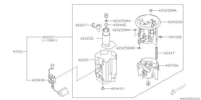 2008 Subaru Tribeca Fuel Tank - Diagram 2