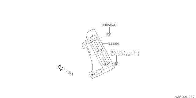 2014 Subaru Tribeca Plate Foot Rest Diagram for 52260XA00A9P