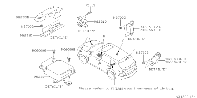 2012 Subaru Tribeca Air Bag Diagram 2