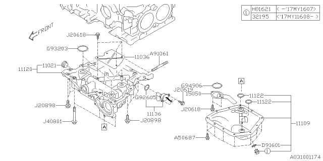 2015 Subaru Outback Oil Pan Diagram 1