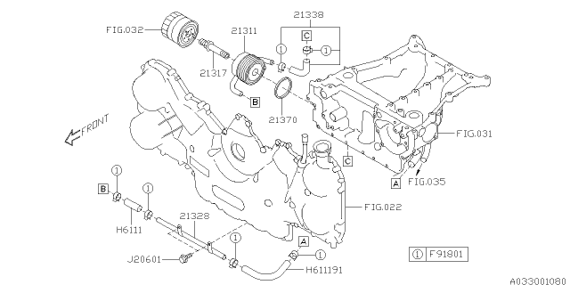 2015 Subaru Outback Oil Cooler - Engine Diagram