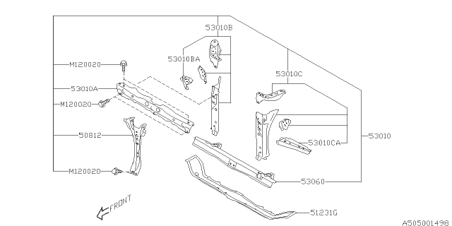 2019 Subaru Legacy Body Panel Diagram 6