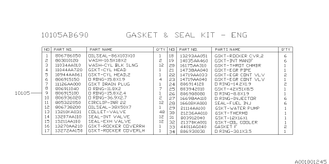 2016 Subaru Outback Engine Assembly Diagram 5