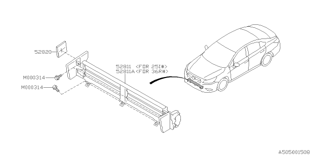 2015 Subaru Legacy Body Panel Diagram 1