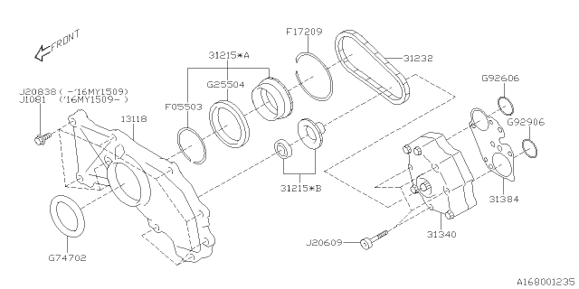 2016 Subaru Legacy Automatic Transmission Oil Pump Diagram 1
