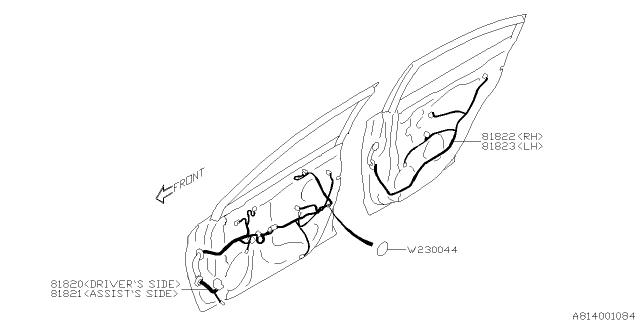 2015 Subaru Outback Cord - Door Diagram