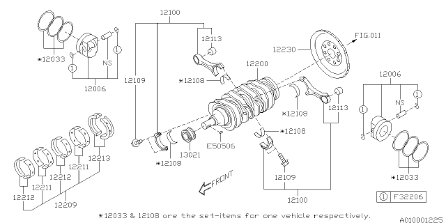 2018 Subaru Outback Rod Assembly-Connecting Diagram for 12100AA450