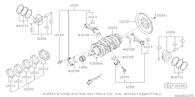 2016 Subaru Outback Piston & Crankshaft Diagram 1