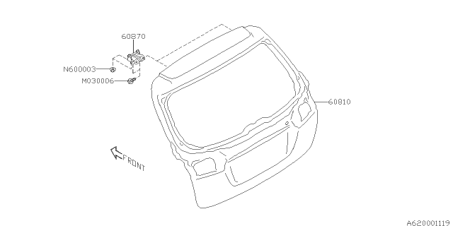 2018 Subaru Outback Back Door Panel Diagram