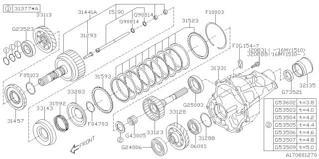2015 Subaru Legacy Automatic Transmission Transfer & Extension Diagram 2
