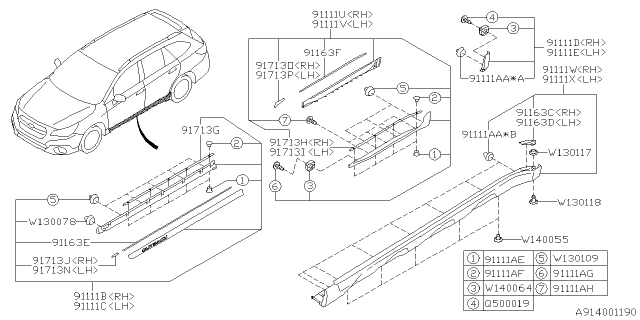 2019 Subaru Legacy Clip Diagram for 909130118