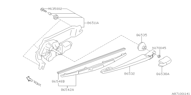 2017 Subaru Legacy Wiper - Rear Diagram