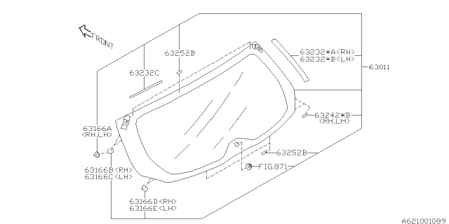 2016 Subaru Outback Back Door Glass Diagram 2