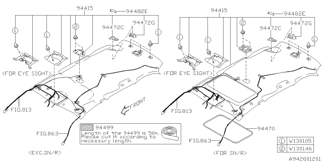 2018 Subaru Legacy Trim Panel Assembly Rf Sub Diagram for 94415AL05AME