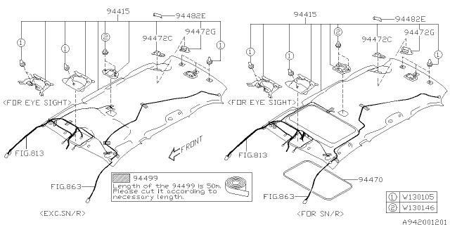 2018 Subaru Legacy Trim Panel Assembly Rf Sub Diagram for 94416AL05AME