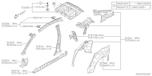 2018 Subaru Legacy Side Panel Diagram 3