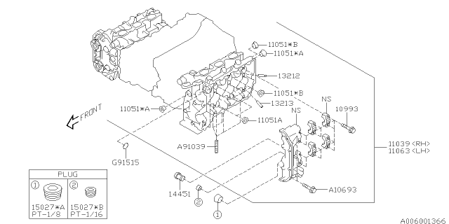 2016 Subaru Outback Cylinder Head Assembly Left Diagram for 11063AB82A