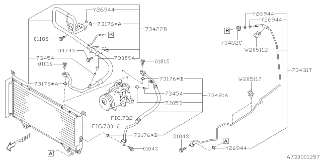 2019 Subaru Legacy Hose Ps Diagram for 73425AL14A