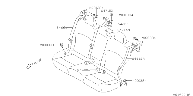 2015 Subaru Outback Rear Seat Belt Diagram 2