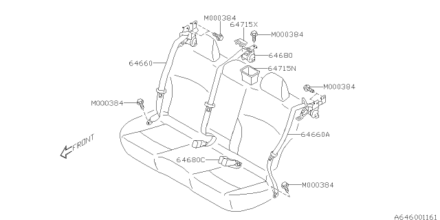 2017 Subaru Legacy Rear Seat Belt Diagram 2